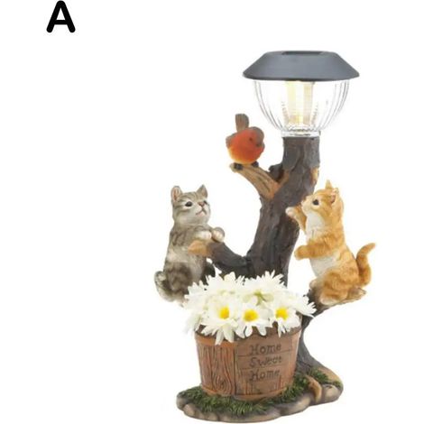 Lampe solaire (kitten1pcs-0-5W) pour chat et chien, décoration pour chien et lapin, statue lumineuse d'animal grimpant, décoration pour jardin, maison, chambre, S0E5 (1/5)