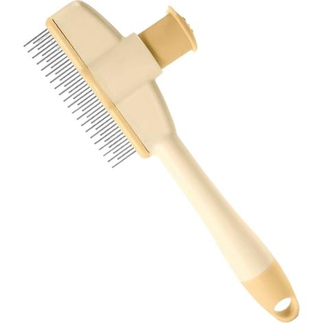 Peigne Anti-Puces Pour Chiens Peigne Autonettoyant pour Chiens à Poil Long - Brosse De Toilettage Douce Avec Bouton De Libération, Extracteur De Tiques Accessoires Pour Animaux Pour Poils (1/5)