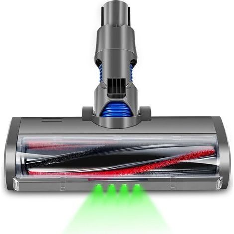 Brosse motorisée compatible pour Dyson V6 DC58 DC59 DC61 DC62 Rouleau à poils mixtes pour sols durs avec lumière verte (1/4)