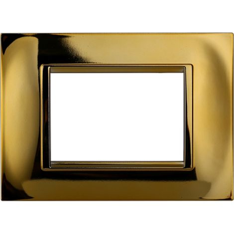 Kompatible Abdeckrahmen Bticino Livinglight 3 module quadratischer Kunststoff gold glänzend Farbe (1/2)