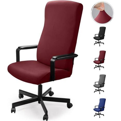 Lot de 2 housses de protection pour accoudoirs de chaise de bureau, taille L - rouge (1/4)