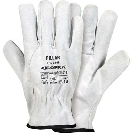 Guanti in Pelle Tutto Crosta Cofra Pillar Bianco 11