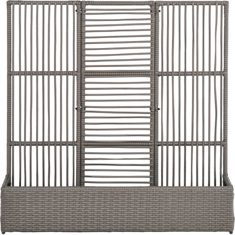 Jardinière treillis polyrotin 103x29x103 cm grise