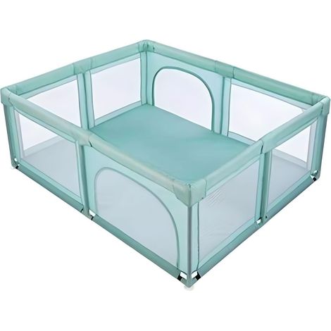 Mini parc de jeux 150x180 cm vert pour bébé avec double entrée
