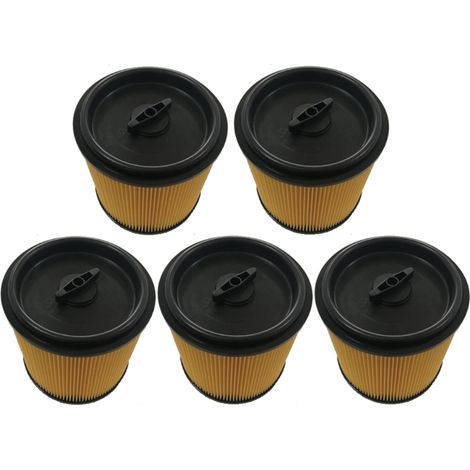 5x Trade-Shop Faltenfilter / Dauerfilter / Trockenfilter mit Verschlussdeckel für Lidl Parkside PNTS 1250 F5, PNTS 1250/9, PNTS 1300 A1, PNTS 1300 B2 (1/2)