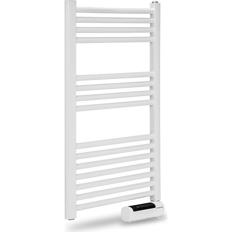 TROTEC Toallero eléctrico TWH 500 S – 500 W, montaje en pared, diseño de tubo plano, color blanco, funcionamiento silencioso, IPX4, ideal para baño y aseo de invitados (1/5)
