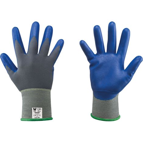 GUANTI NITRILE/NYLON 'GINGER' Tg. 7 - colore blu/grigio- 12 coppia  - NERI