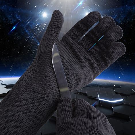 Gants de protection anti-coupure en acier inoxydable avec poignets longs protège-main avant-bras (1/5)