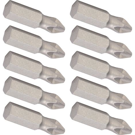 Set de 10 Embouts Cruciformes 25mm, Acier Allié S2, Magnétiques Anti-Dérapants pour Perceuse Visseuse Électrique (1/5)