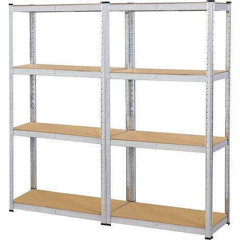 Lot de 2 Étagères de Rangement Lourde, 80 × 40 × 160 cm, Argent (1/5)