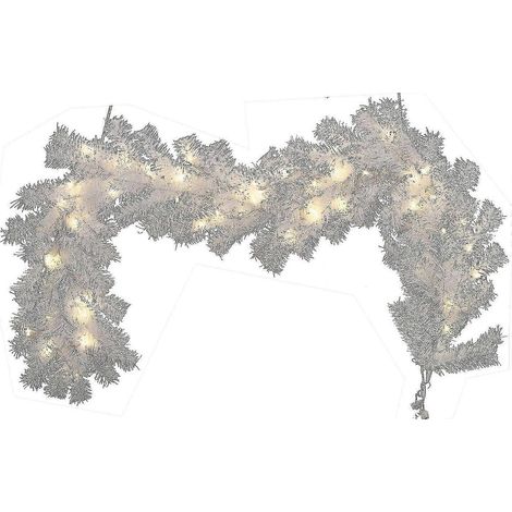 2,7 m (9 Fuß) weiße Weihnachtslichterkette mit 30 LEDs, vorbeleuchtet.