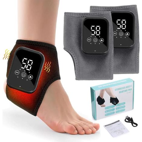 BelleRise - Lot de 2 masseurs de pieds électriques 3 en 1 rechargeables par USB avec fonction chauffante, 3 modes et 5 niveaux d'intensité (1/5)
