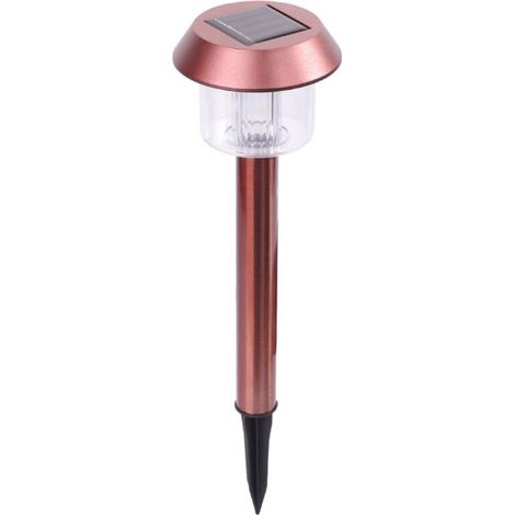 Lampe solaire de jardin pour balcon ou allée, étanche, avec douille au sol (couleur bronze, haute luminosité, acier inoxydable x 1) (1/5)