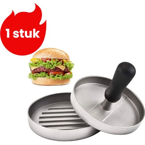 Presse à hamburgers manuelle antiadhésive 1 pièce, moule à steak haché pour préparer des hamburgers maison, ustensile de cuisine pratique, gris (1/5)