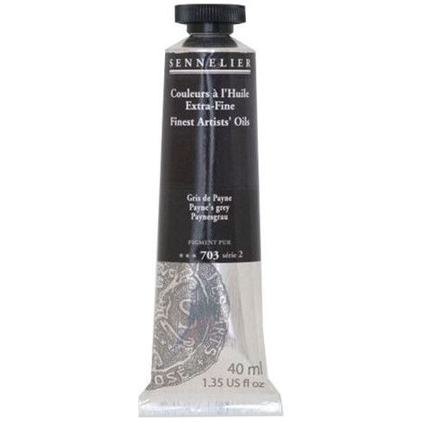 Couleurs à l'huile - Sennelier - Gris de Payne - 40ml - Pigments naturels - Finition satinée
