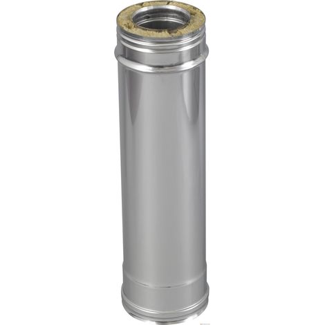 TEN – Conduit de fumée isolé 1m en inox 316/304 – Diamètre intérieur 100mm – Diamètre extérieur 150mm – Compatible poêles à bois