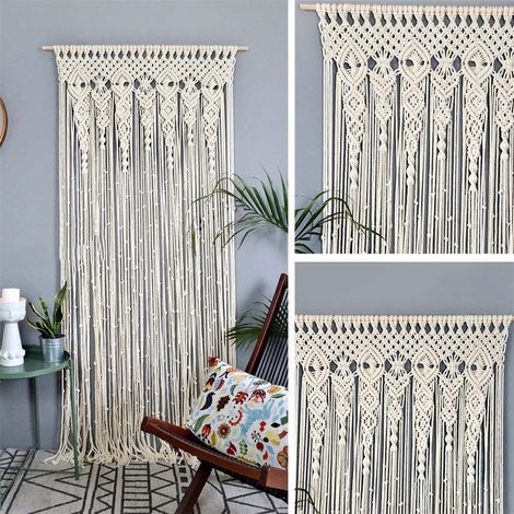 Arazzo tessuto da appendere alla parete, tende divisorie per la stanza, tende da matrimonio, decorazione da parete Boho, 95 x 200 cm (1/5)