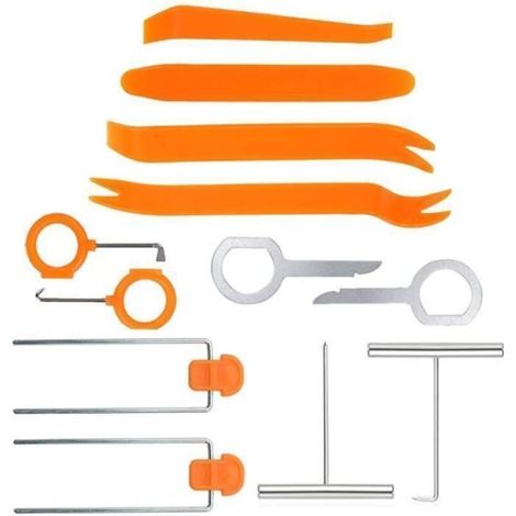 12 Pcs Outil Demontage Garniture, Outils de Démontage de Garnitures de Panneaux Garnitures Panneau de Porte Autoradio Kit.