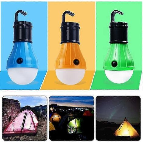 Lampe torche portable étanche avec ampoule LED, lampe de tente, veilleuse d'urgence, idéale pour le camping et la randonnée, compatible avec piles AAA B (1/5)