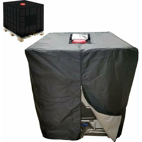 [NON UTILIZZATO] Telo per serbatoio dell'acqua IBC, copertura per contenitore del serbatoio dell'acqua piovana da 1000 l, con cerniera, antivento, anti-UV, resistente agli strappi