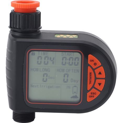 Wasserdichter, programmierbarer Bewässerungstimer mit LCD-Display und Regensensor, G3/4- bis G1/2-Gewinde (1/5)