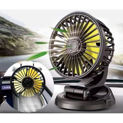 Autolüfter 12V 360° drehbar Armaturenbrettlüfter mit Saugnapf leise kompakt Zigarettenanzünder (1/5)