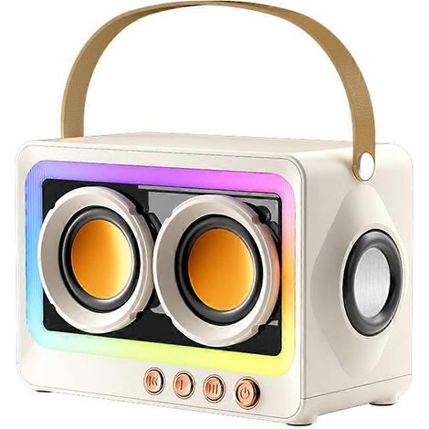 Enceinte Bluetooth portable, son et musique sans fil, radio FM, mini double haut-parleurs, audio Bluetooth blanc (1/5)