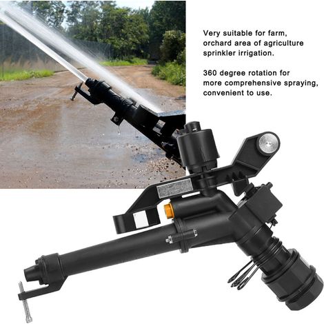 Bras d'irrigation rotatif 360° réglable, filetage femelle DN25, pour arrosage agricole et jardin. (1/5)