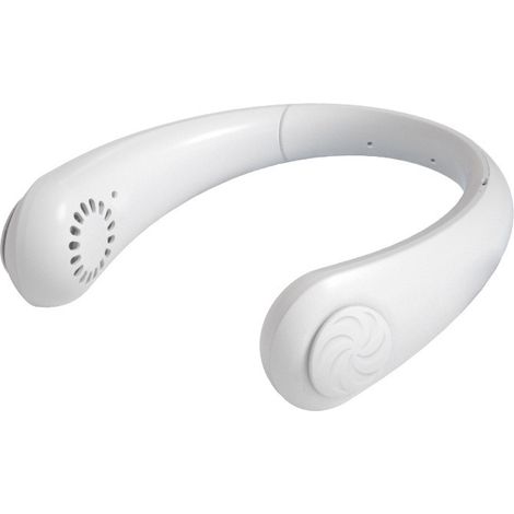 Ventilateur de cou portable USB, petit format, idéal pour les personnes paresseuses, sans hélice, rechargeable, avec fonction de climatisation. Ventilateur électrique à suspendre autour du cou en plas (1/4)