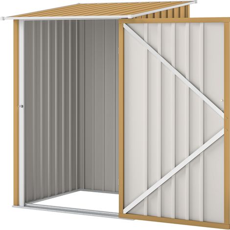 Geräteschuppen aus verzinktem Stahl mit Flügeltür, 100 x 104 x 160 cm, gelb