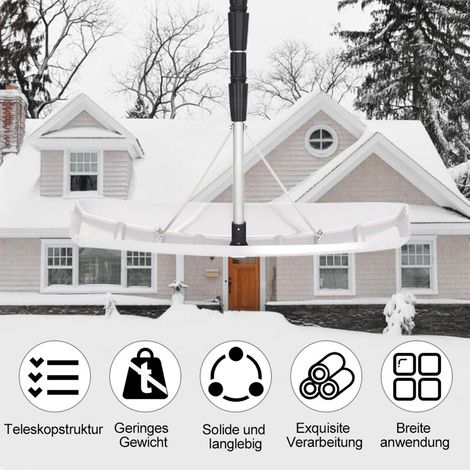 201-630 cm aluminum snow shovel with rubber lip snow clearer for roof (1/5)