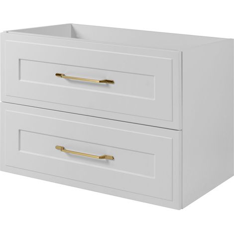 Meuble sous lavabo de style classique en blanc, 80 x 57 x 46 cm (1/5)