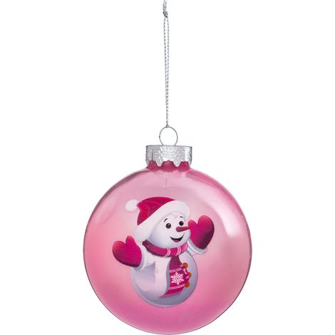 Déco Sapin Boule de Noël en Verre D 8 cm rose décor mon premier noël - Feeric Christmas