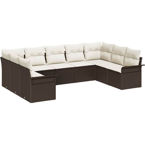 Maison Exclusive - Gartensofa-set mit Kissen Braun Poly-Rattan