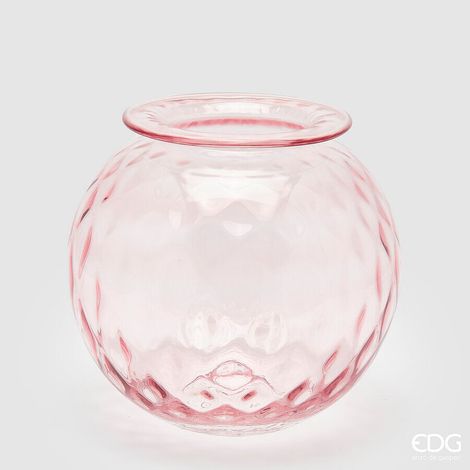 EDG Enzo De Gasperi Vaso Opium Vetro H 24 Cm D 25 Cm Pink