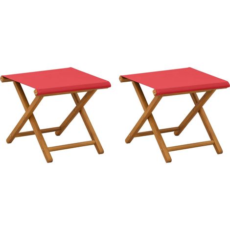 Silla de terraza 2 pcs Madera de Eucalipto Maciza Rojo vidaXL (1/5)