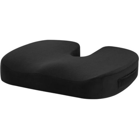 Coussin Siege Voiture - Mousse Memoire Forme - Pour Bureau Et Vehicule - 45 x 36 x 5 cm - Gris Ou Noir - 1 Piece (1/4)