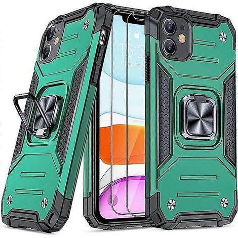 Coque de protection antichoc de qualité militaire conçue pour l'iPhone 11, avec anneau de support intégré et pare-chocs antichoc pour iPhone 11 de 6,1 pouces. (1/5)