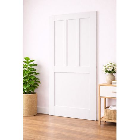 Porta scorrevole a 2 pannelli bianca per abiti H204 x L73