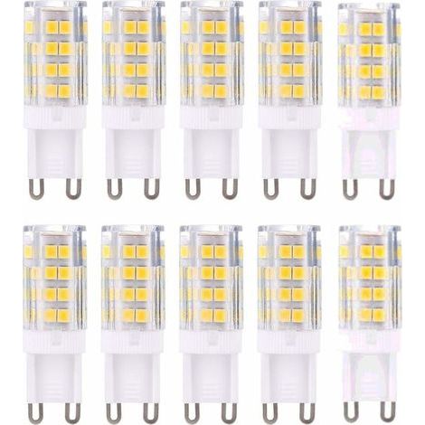 G9 LED Lampe Ampoules, Blanc Chaud 3000K 5W Lumiere équivalent aux ampoules halogènes de 40 W 420 lumens not dimmable, lot de 10 (1/5)