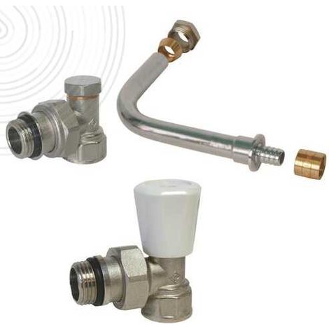 Kit raccordement radiateur avec robinet manuel - PER glissement Ø16 - Somatherm