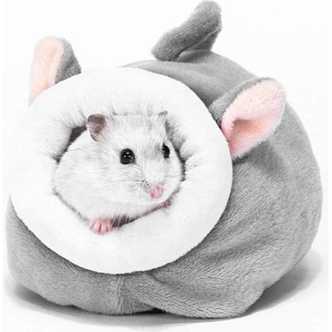 Hamster Small Cotton Nest Hibernation Nest House Cotton Warm Winter Rabbit Nest Cotton Sleeping Nest for Small Animal Mini Hedgehog, Gray (1/4)