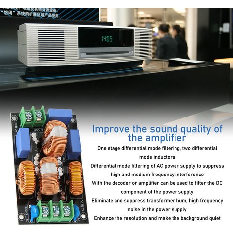 Carte de Filtrage Alimentation 3 Étages pour Amplificateur Audio, Filtre EMI EMC Haute Fréquence Mode Différentiel et Commun (1/5)