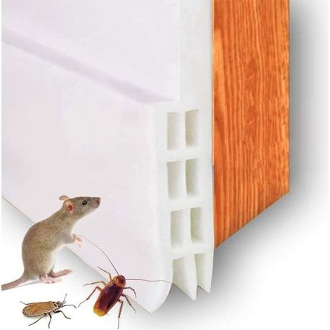 Bas de Porte Anti Bruit Bande d'Etanchéité en Silicone Souple, Anti Souris Cafard pour les fissures – Blanc (1/4)