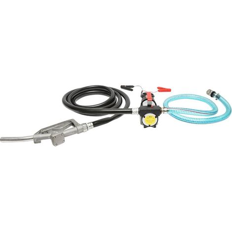 Kit Pompa di Trasferimento Gasolio 12V con Tubo di aspirazione da 1,5 m, Tubo di trasferimento da 4 m e Pistola Breckner Germany