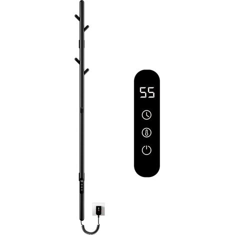 Seche Serviette Electrique, Porte-serviettes électrique à tige unique, Serviette Murale Intelligent à Température Constante, Chauffe-serviettes,Sèche Serviettes Électrique,économie d'énergie-Black (1/5)