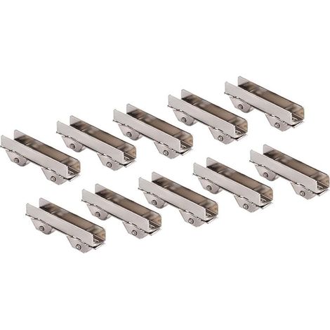 Lot de 10 roues de porte coulissante fendue, 8 mm de large, rouleau de rechange pour porte en verre, tiroir, meubles, poulies de douche (1/5)