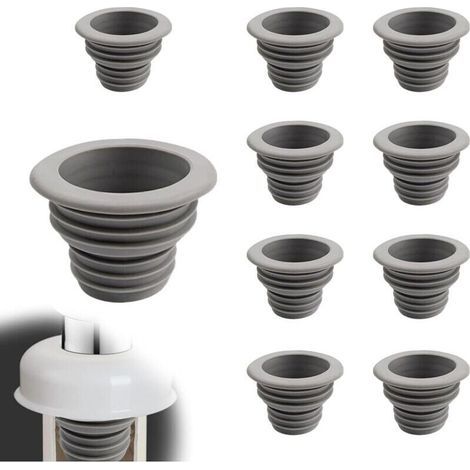 Bouchon Etancheite Machine Laver 10 Pièces, Gris Tuyau Vidange Déodorant (40 × 32 Mm), Fil Tuyau Bouchon D'Étanchéité, An (1/4)