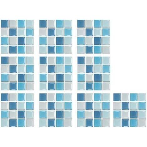 Mosaique Autocollants de carreaux de céramique, 10 pièces, autocollants muraux auto-adhésifs imperméables for salle de bains, carreaux de verre mosaïque, DIY bricolage Mosaique Loisir Creatif (1/5)