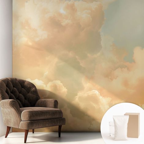 Papier peint intissé mural installation rapide du papier peint durable et résistante - Colle incluse gratuite Nuages éthérés 250x250 cm (1/5)